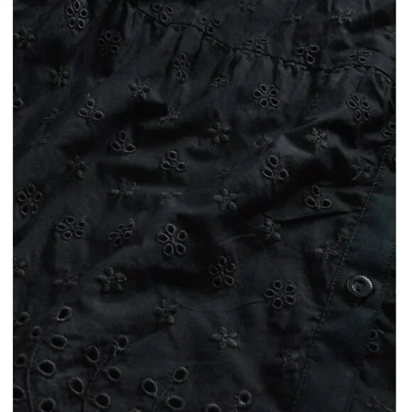 long sleeve button up midi dress Simkhai Women's Montgomery Organza Button-Front Gown - Midnight